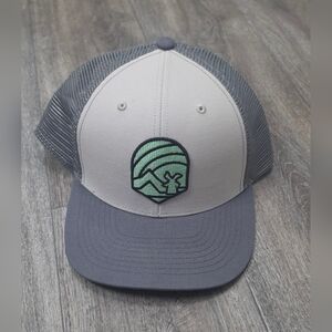 Dutch Bros Gray and White Trucker Hat with Mint Windmill Logo